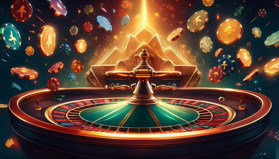 Live roulette variants — golden wheel with flying casino chips mid-spin